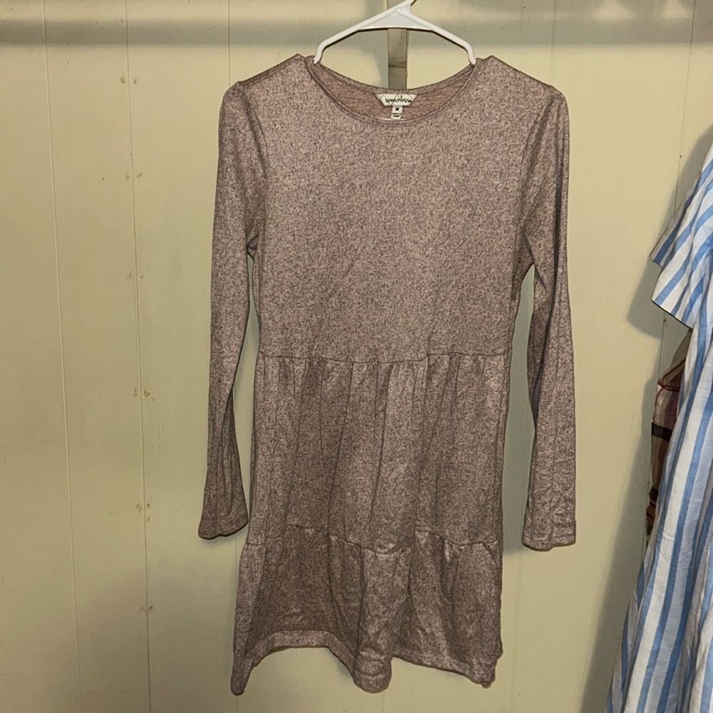 Speechlesss, size Medium. Super soft. Long sleeve dress. Ruffle like bottom.